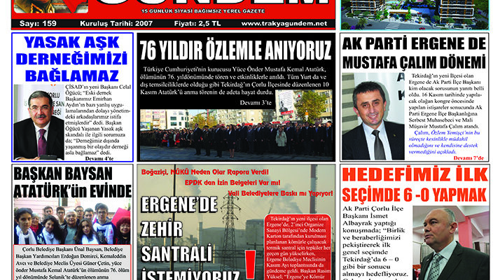 TRAKYA GÜNDEM GAZETESİ 159.SAYI