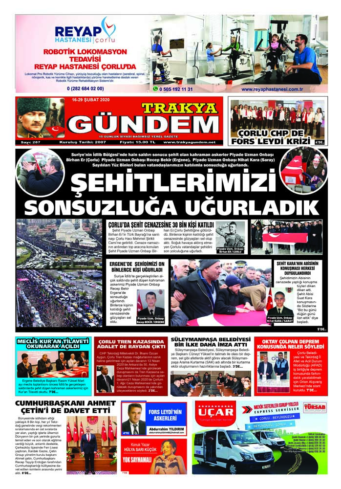 Trakya Gündem Gazetesi 287. Sayı