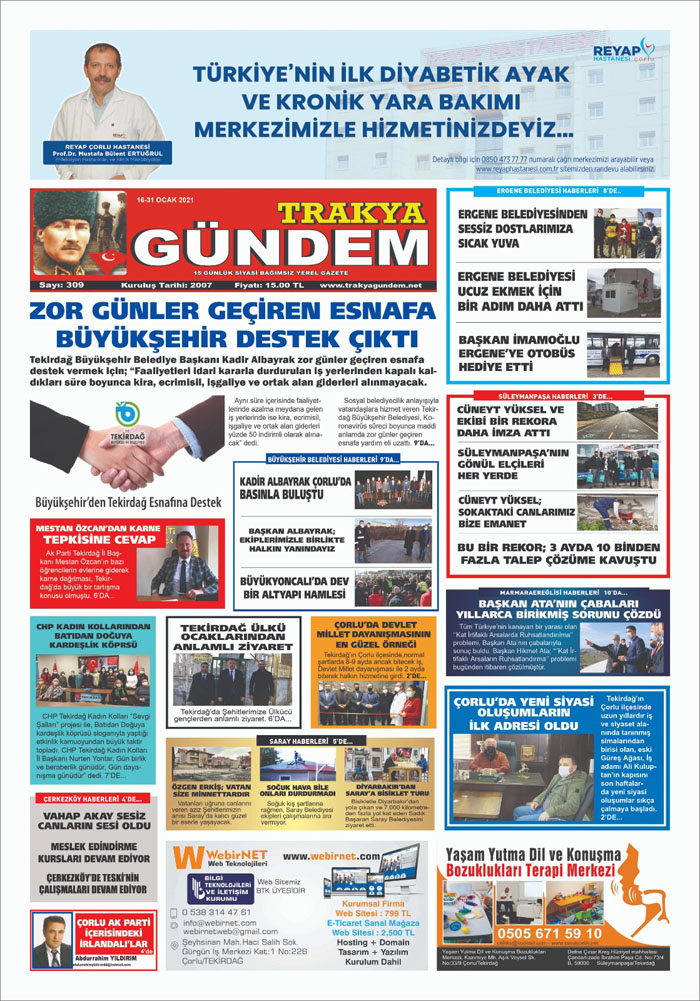 Trakya Gündem Gazetesi  309. Sayı