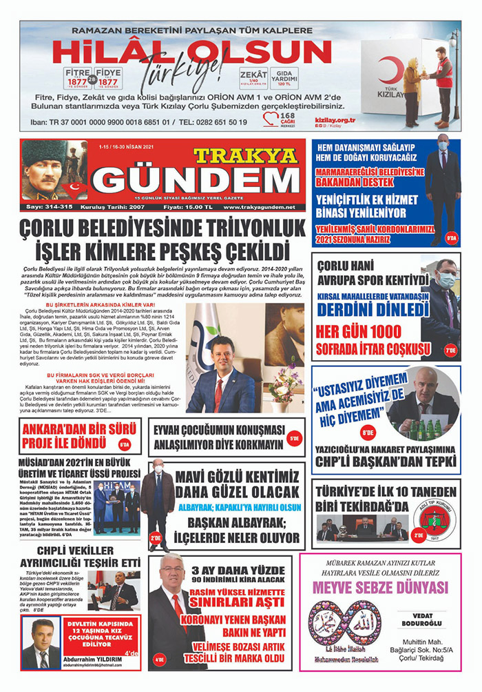 Trakya Gündem Gazetesi 314-315. Sayı