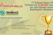 TEKİRDAĞ BÜYÜKŞEHİR BELEDİYESİ TÜRKİYE BİRİNCİSİ