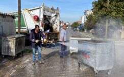 BÜYÜKYONCALI’DA ÇÖP KONTEYNERLERİ DEZENFEKTE EDİLDİ