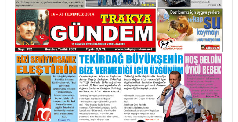 TRAKYA GÜNDEM GAZETESİ 152.SAYI