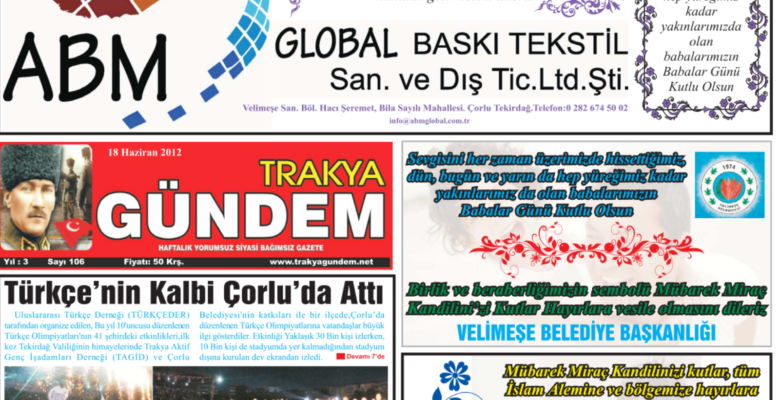 Trakya Gündem Gazetesi 106.Sayı