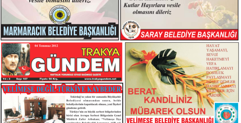 Trakya Gündem Gazetesi 107.Sayı