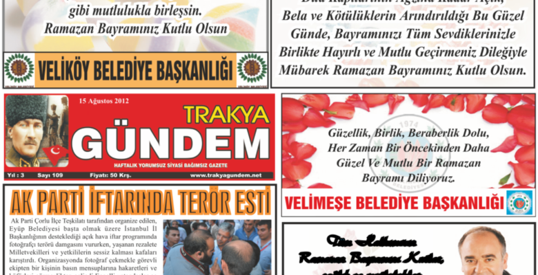 Trakya Gündem Gazetesi 109.Sayı