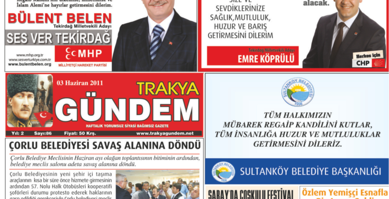 Trakya Gündem Gazetesi 86.Sayı