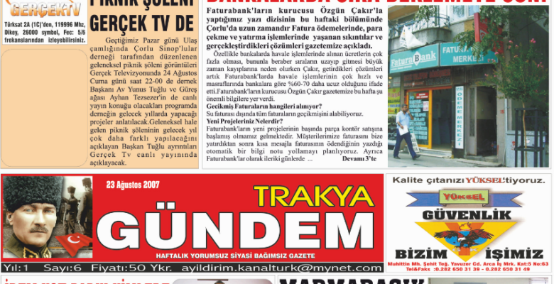 Trakya Gündem Gazetesi 6.Sayı