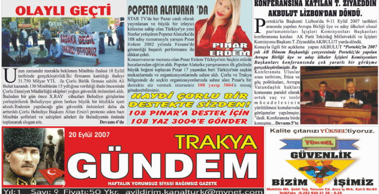 Trakya Gündem Gazetesi 9.Sayı