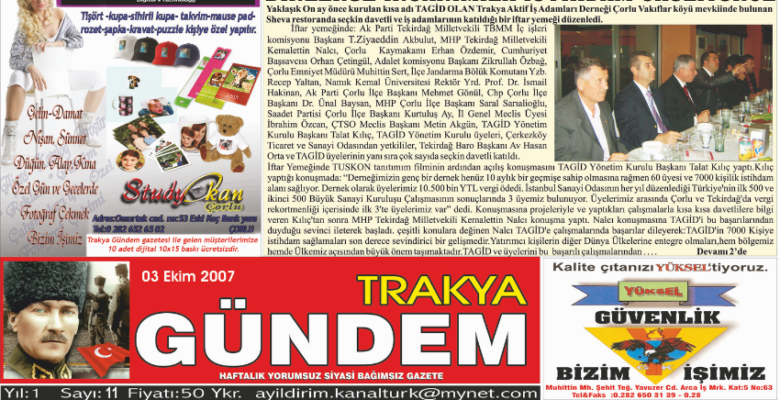Trakya Gündem Gazetesi 11.Sayı