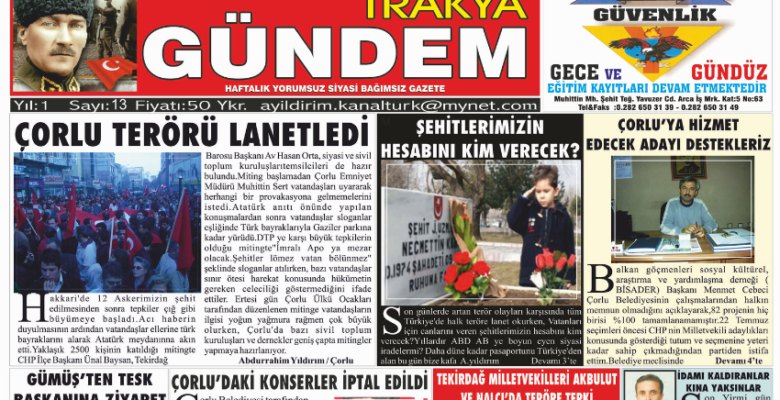 Trakya Gündem Gazetesi 13.Sayı