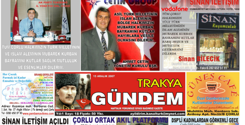 Trakya Gündem Gazetesi 18.Sayı