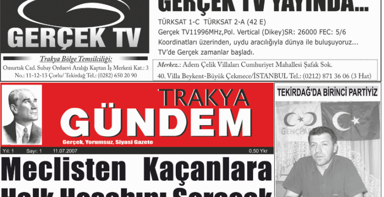 Trakya Gündem Gazetesi 1.Sayı