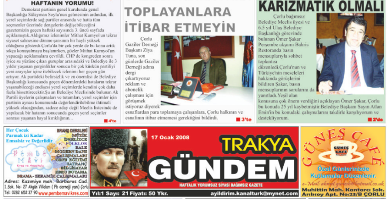 Trakya Gündem Gazetesi 21.Sayı