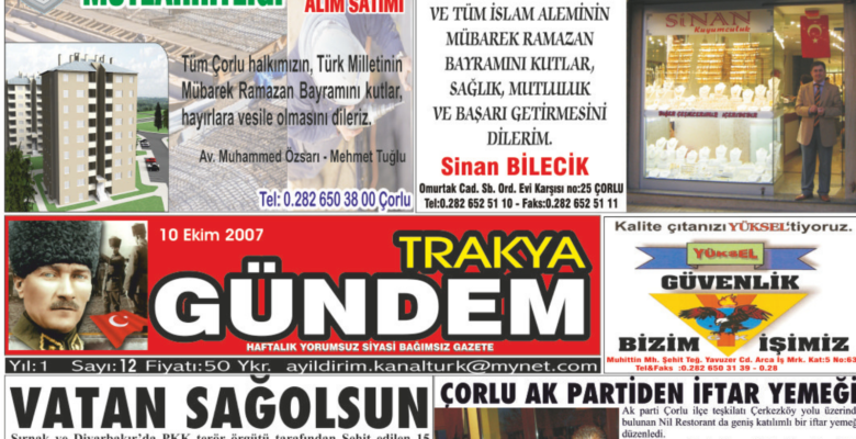 Trakya Gündem Gazetesi 12.Sayı