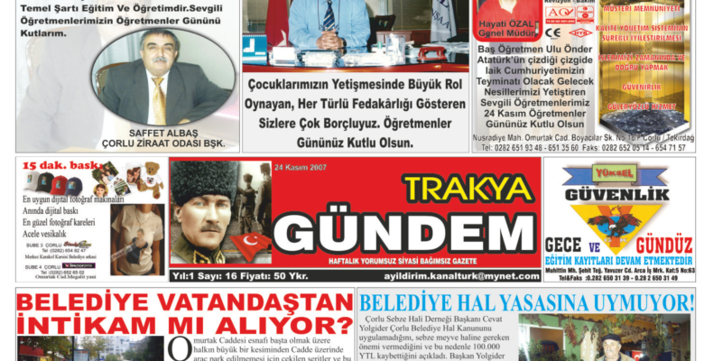 Trakya Gündem Gazetesi 16.Sayı